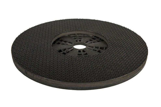 Black 22-inch pad holder for SUNMAX floor scrubber machines RT50 and RT70 models with textured surface for secure pad attachment.