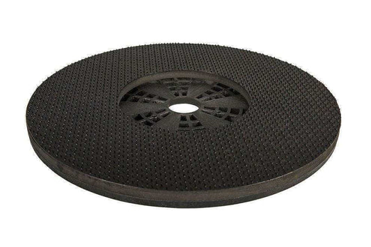 Black 22-inch pad holder for SUNMAX floor scrubber machines RT50 and RT70 models with textured surface for secure pad attachment.