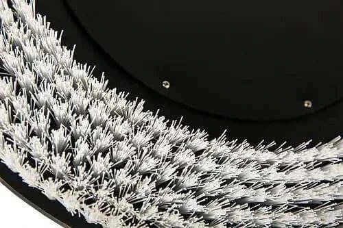 Close-up of 22-inch heavy duty white disk scrub brush bristles for SUNMAX floor scrubbers