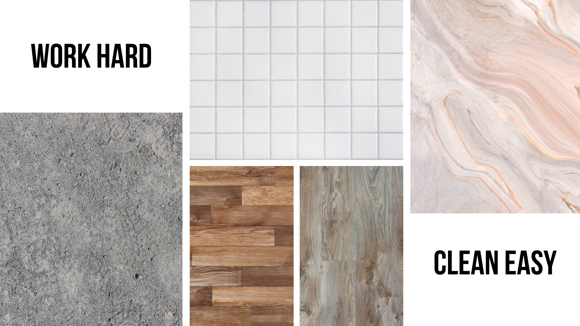 a collage of clean different types of floors