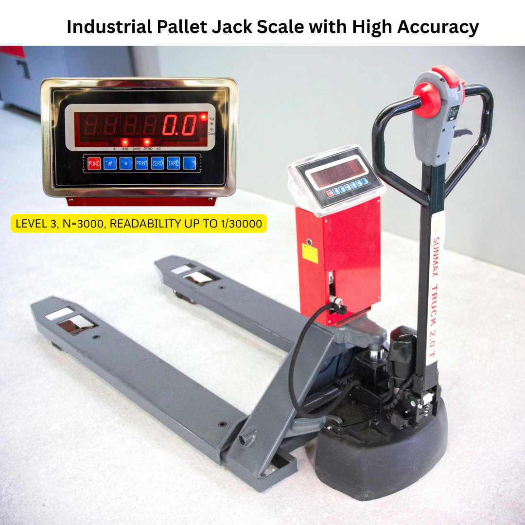 PT4400W Electric Pallet Jack with Built-in Scale, 4400 lbs Capacity, 45" x 27" Fork Size, Electric Brake