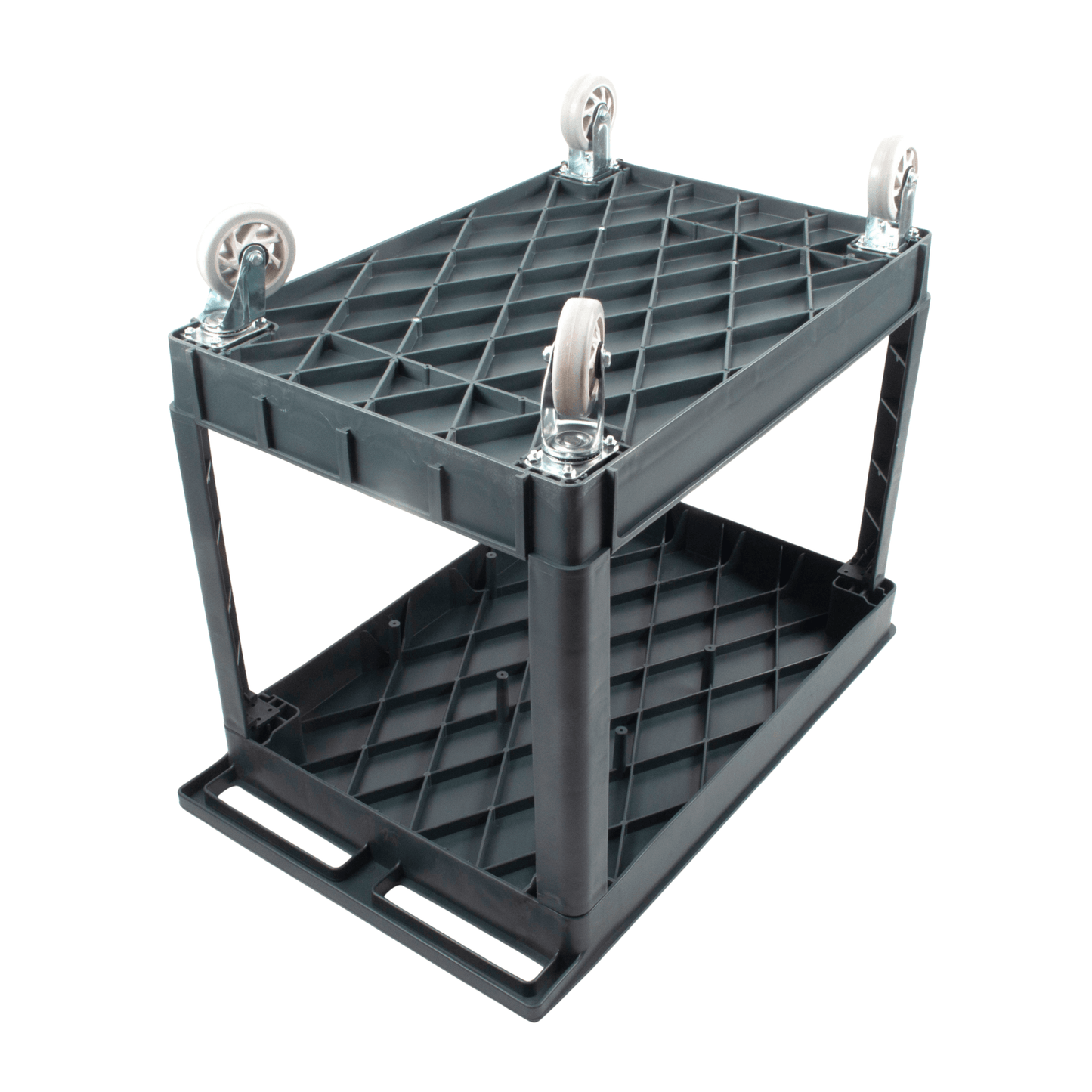 SC2500DP Heavy-Duty Utility Cart with Flat Top Shelf β 2-Tier Rolling Service Cart - SUNMAX