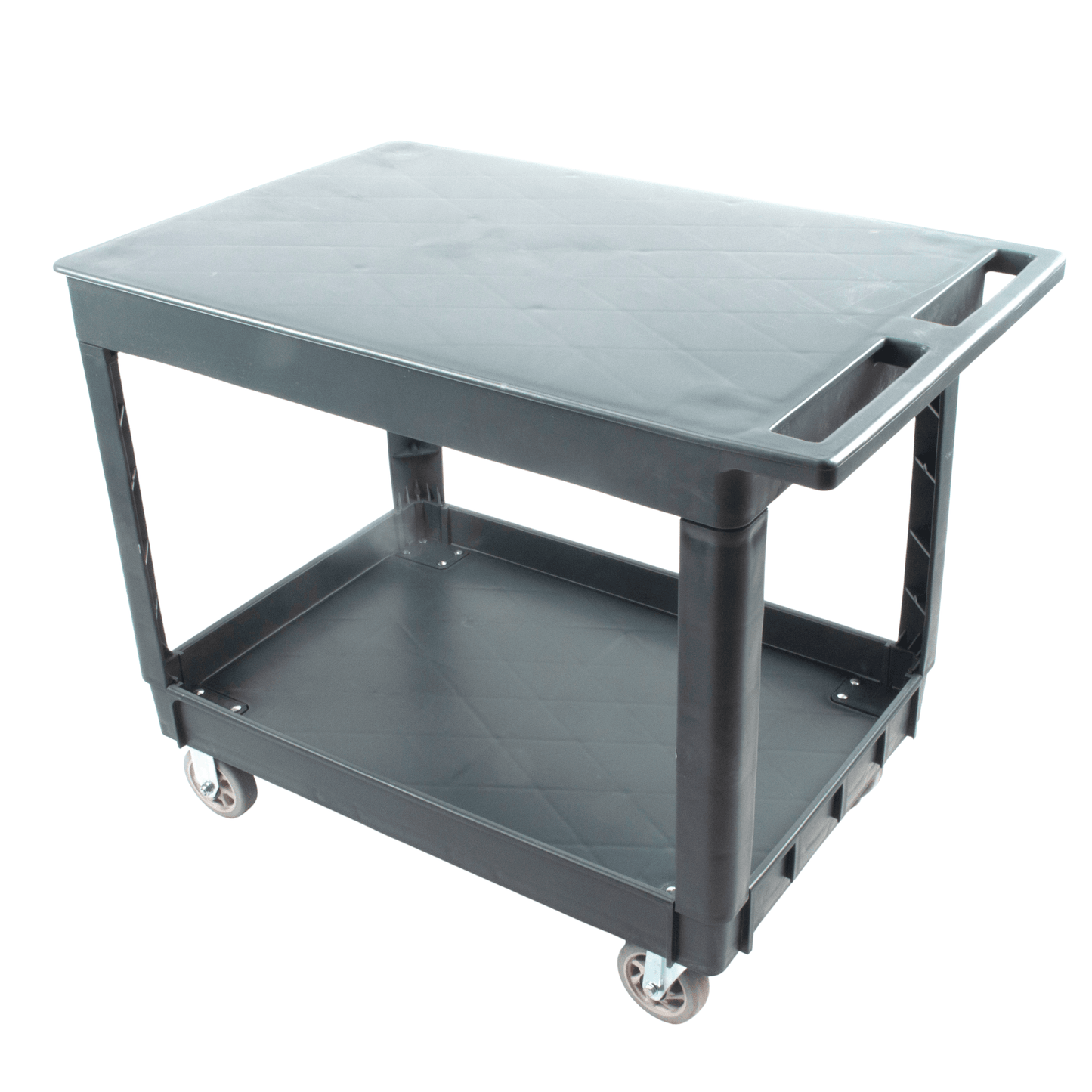 SC2500DP Heavy-Duty Utility Cart with Flat Top Shelf β 2-Tier Rolling Service Cart - SUNMAX