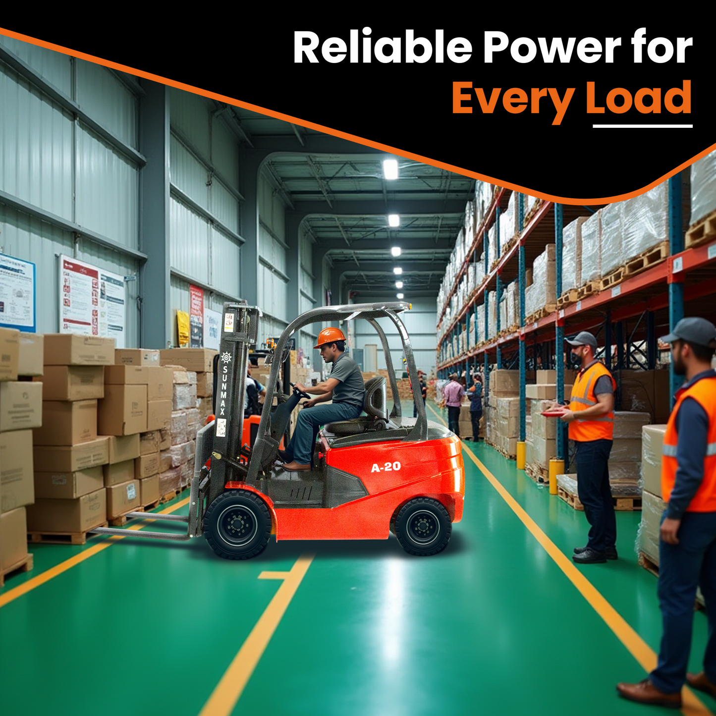 A-20 Electric Forklift – 4400 Lbs Load Capacity, 118" Lift Height, Compact & Efficient Design for Industrial Use
