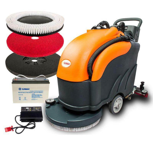 Efficient Battery-Powered Floor Scrubber RT50 with 22" Brush | SUNMAX
