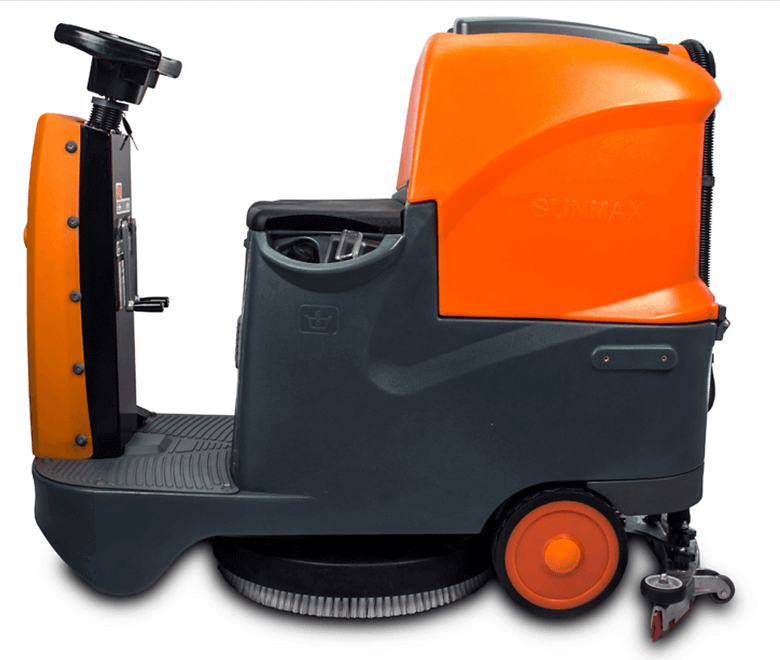 RT70 Ride-On Floor Scrubber Machine, 22" Brush Cleaning Path, 41000 Sqft/h Efficiency - SUNMAX