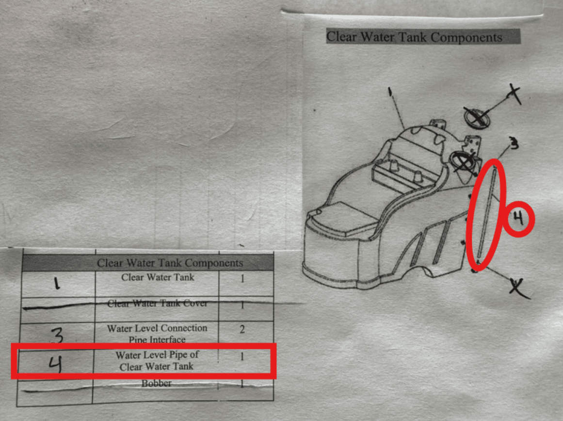 Solution Tank Water Level Display Tube for RT50 and RT50D Series Floor Scrubber Machines - SUNMAX