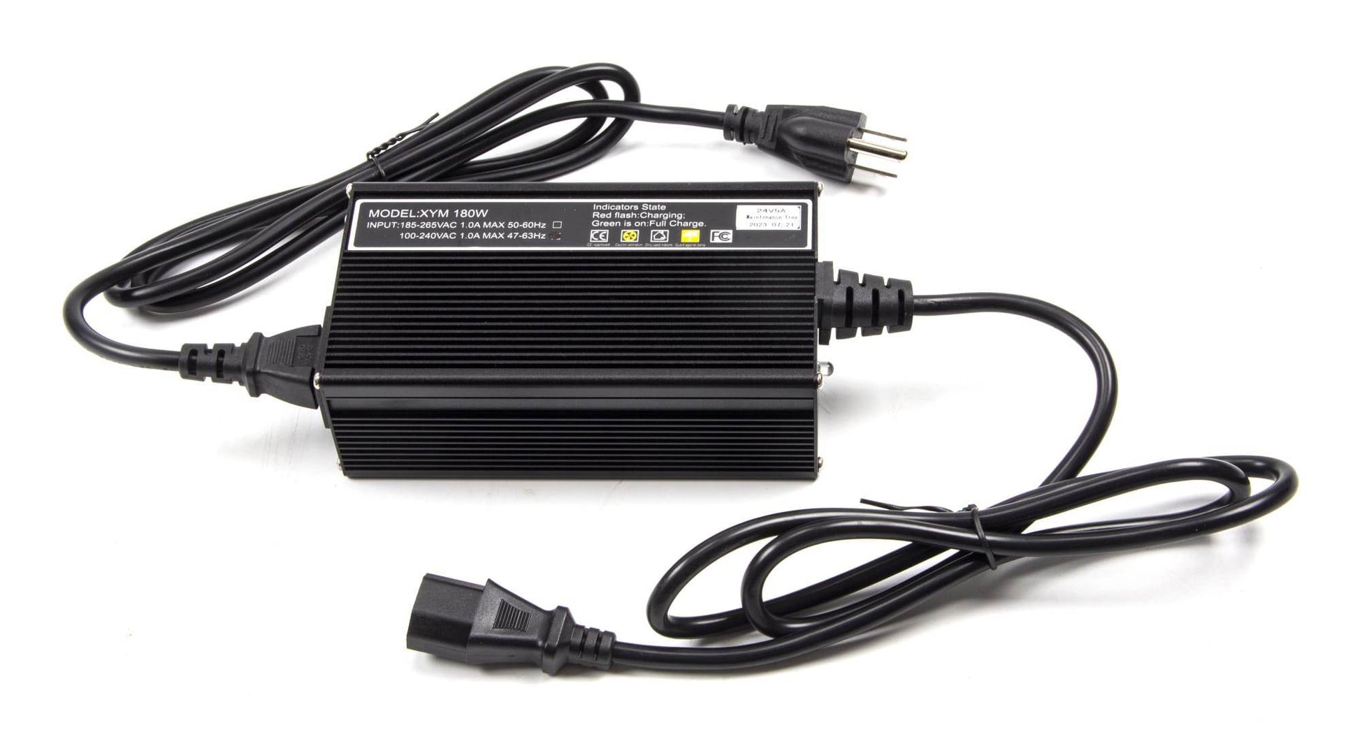 Lead-acid battery charger for SUNMAX RT15 floor scrubber with safety features and power cords