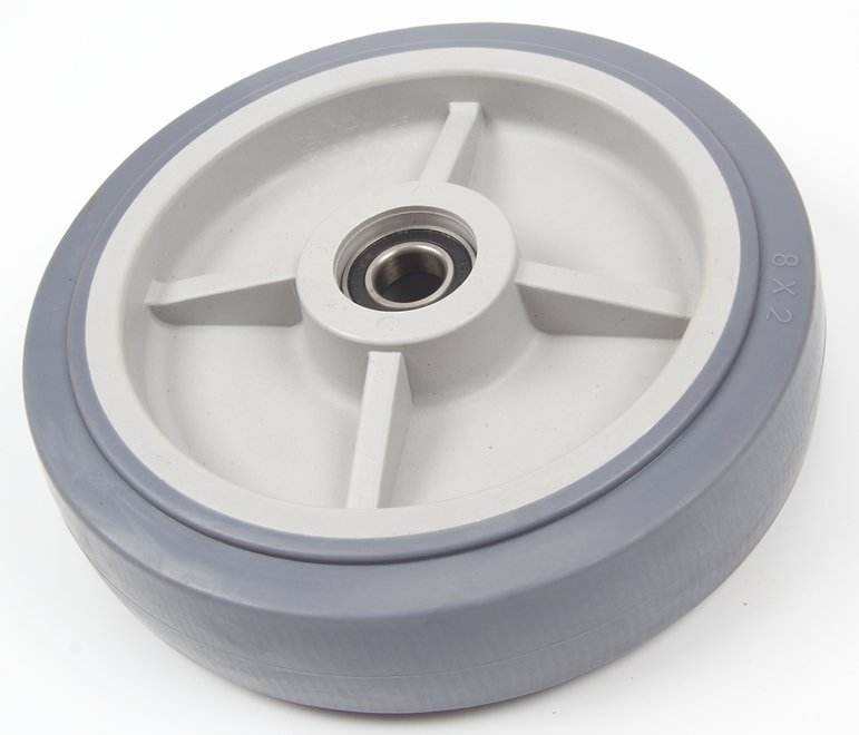 Main wheel replacement for SUNMAX RT50 and RT15 floor scrubber models with durable industrial-grade construction