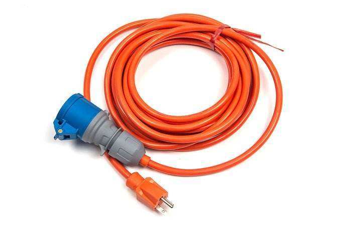 22 ft orange power cord with blue connector for RT50AC floor scrubber machine