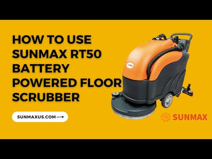 RT50 Battery Powered Walk-Behind Floor Scrubber, 22" Brush Cleaning Path, 30000 Sqft/h Efficiency