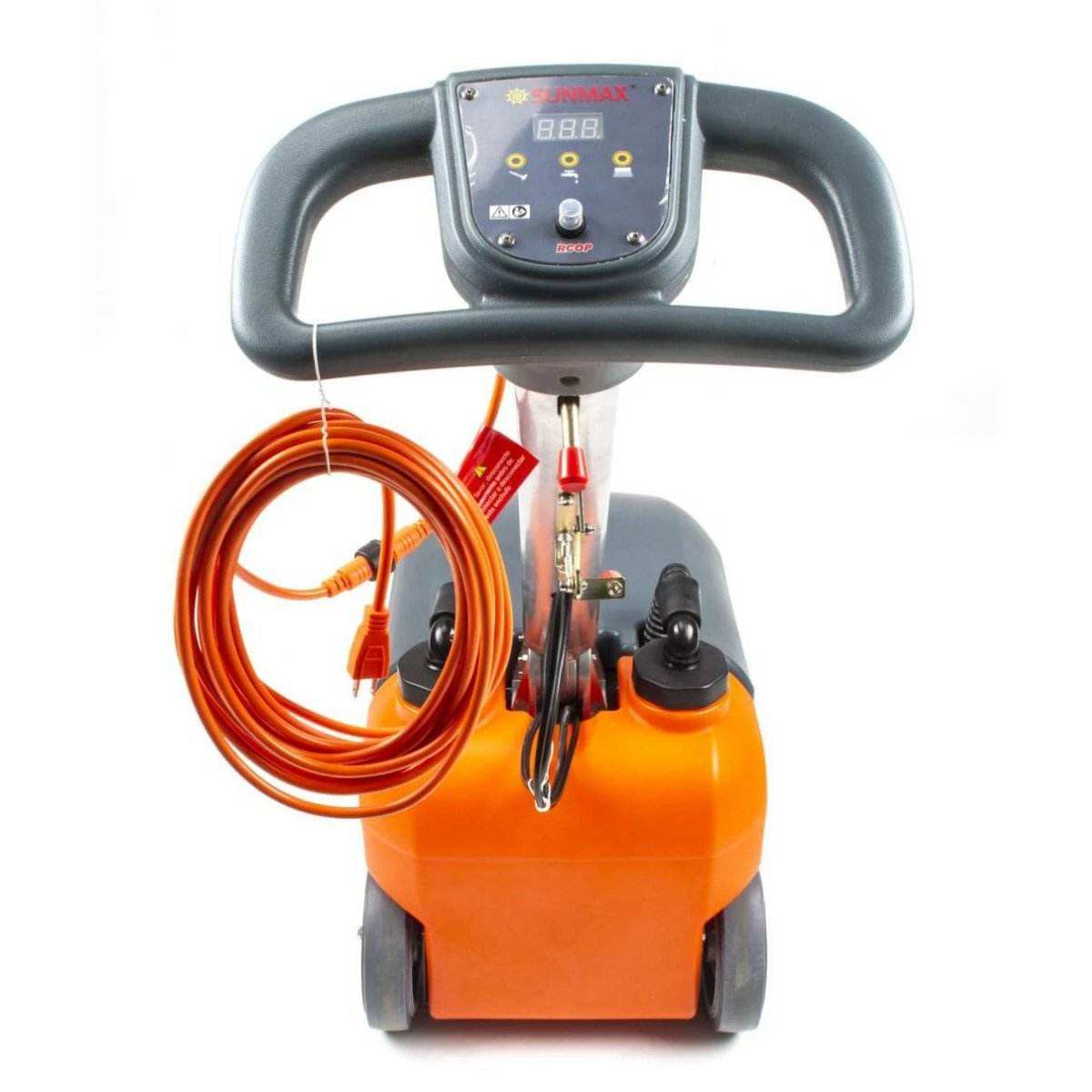 RT15AC walk behind floor scrubber machine with 14-inch brush and 26 ft power cord for continuous industrial cleaning