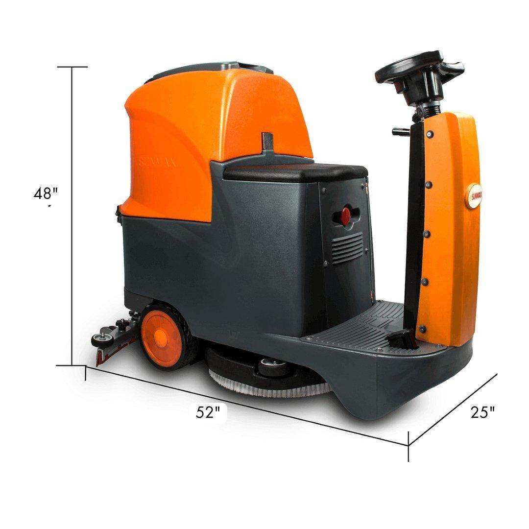 RT70+ Industrial Ride On Floor Scrubber machine with 22-inch cleaning path and lithium battery.
