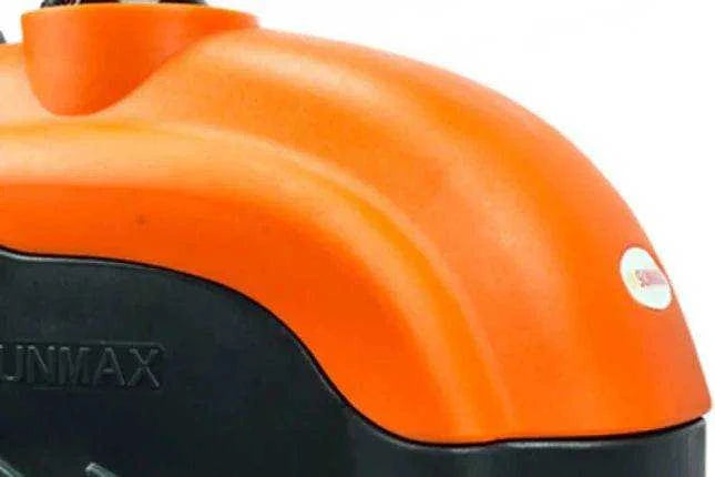 Orange and black sewage tank for SUNMAX RT50 floor scrubber dryer machine with 14.5-gallon capacity