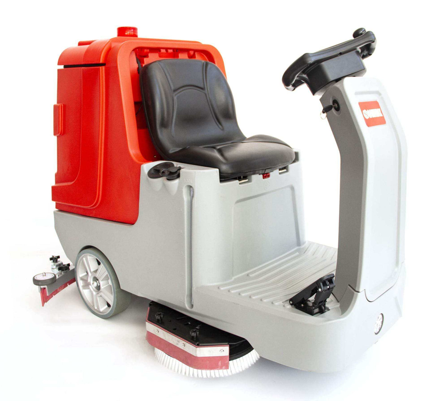 SANITMAX SM860 34-inch ride-on floor scrubber with ergonomic seat and large recovery tank for industrial cleaning