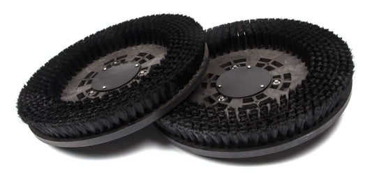 Soft black disk scrub brushes for gentle floor cleaning pack of 2