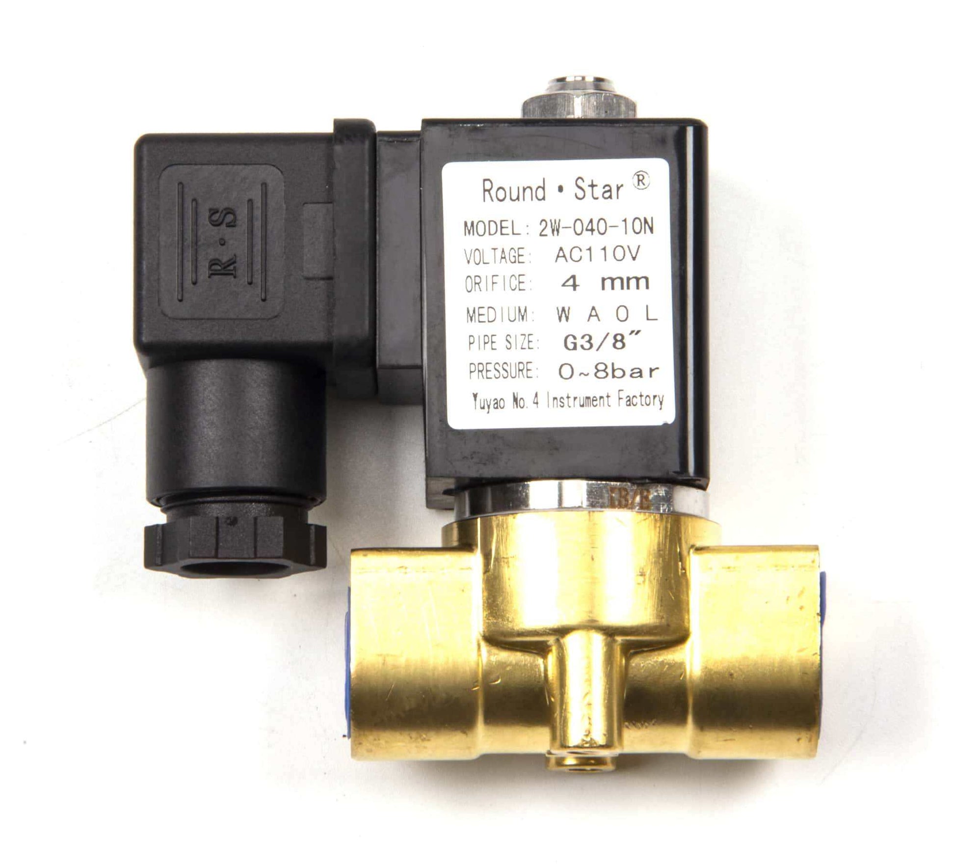 Solenoid valve 2W-040-10N AC110V for SUNMAX RT50AC floor scrubber with 4mm orifice and G3/8" pipe size