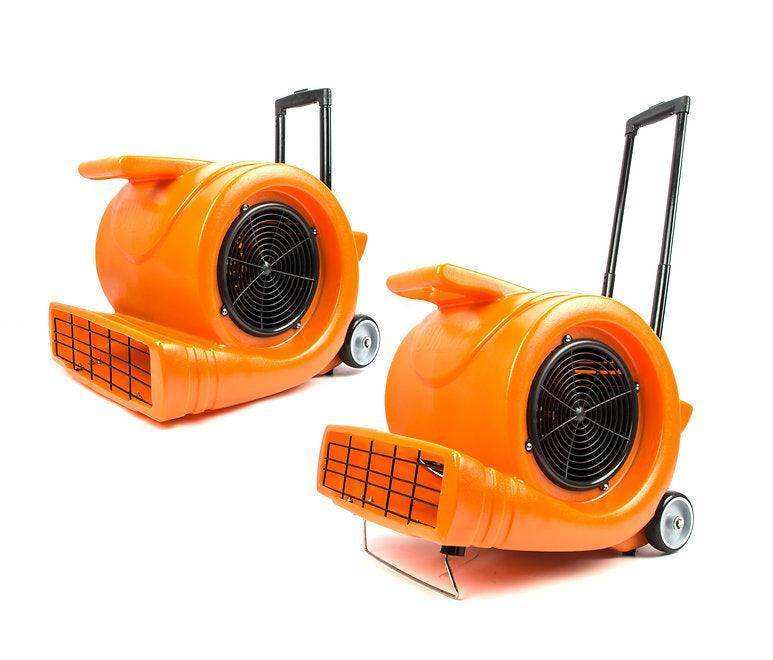 SUNMAX RT900A industrial orange air movers with wheels and handles for carpet drying and floor blowing