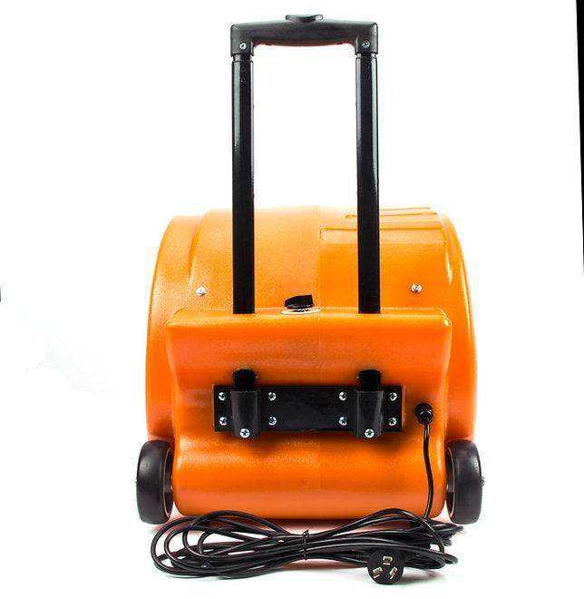 SUNMAX RT900A orange industrial air mover with handle and wheels for carpet drying and floor ventilation