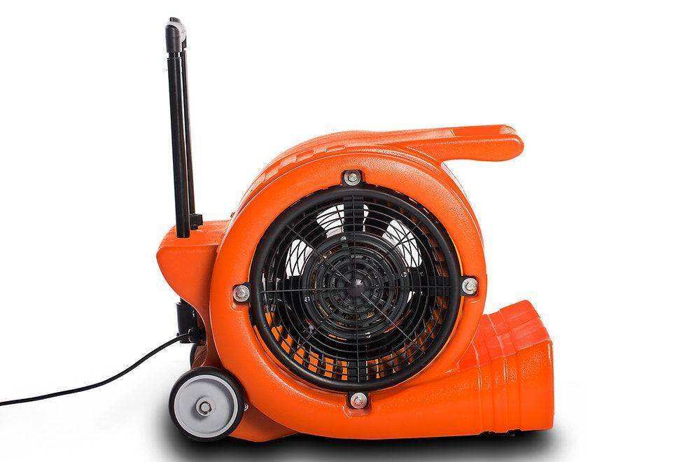 SUNMAX RT900A orange commercial air mover with handle and wheels for carpet drying and air circulation