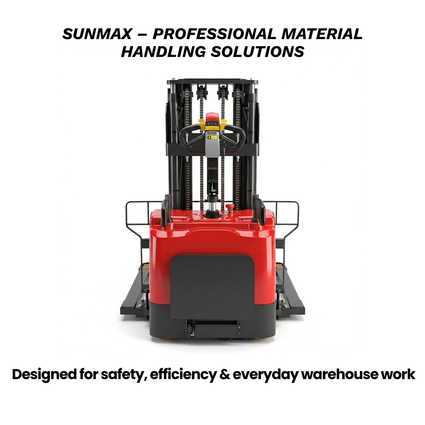 PS3300FEAS-3M Fully Electric Pallet Stacker – 3300 lb Capacity, 118” Lift Height, Adjustable Straddle Legs, Walk-Behind Warehouse Stacker