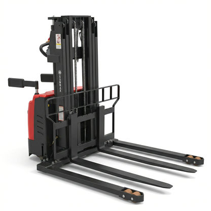 PS3300FEAS-3M Fully Electric Pallet Stacker – 3300 lb Capacity, 118” Lift Height, Adjustable Straddle Legs, Walk-Behind Warehouse Stacker