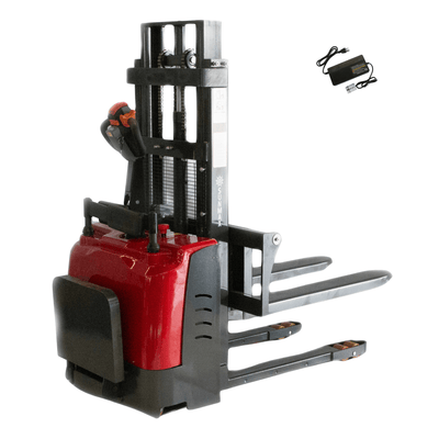 3300 lb full-electric pallet stacker for warehouse material handling