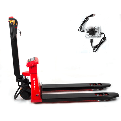 PT4400W electric pallet jack with built-in scale moving warehouse pallet
