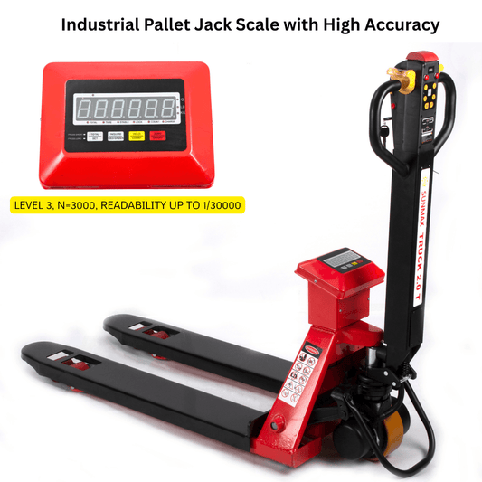 PT4400W Electric Pallet Jack with Built-in Scale, 4400 lbs Capacity, 48" x 27" Fork Size, Electric Brake