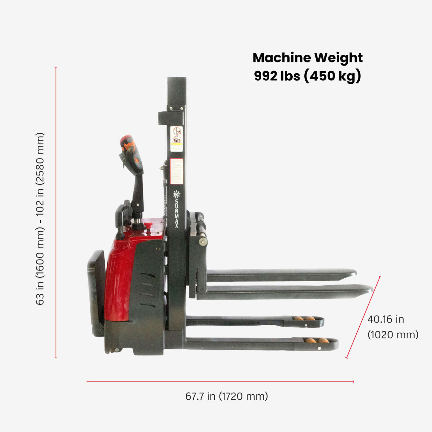PS3300FE-2M Full-Electric Walkie Pallet Stacker – 3,300 lb Capacity, 78.7" Lift Height