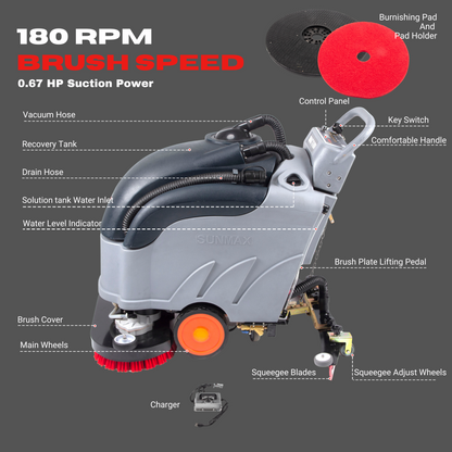 RT50DW 26" Dual Brushes Self-Propelled Floor Scrubber Dryer Machine