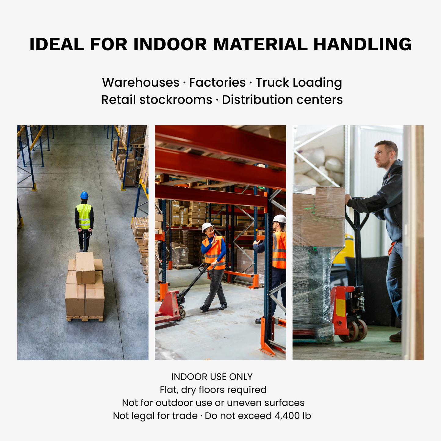 HD4400W Manual Pallet Jack with Scale, 27" W x 48" L Forks – 4,400 lb Capacity Warehouse Pallet Truck