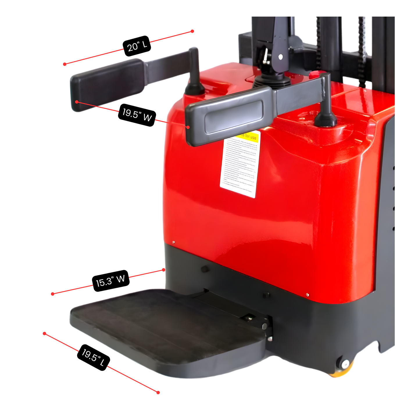 PS3300FEAS-3M Fully Electric Pallet Stacker – 3300 lb Capacity, 118” Lift Height, Adjustable Straddle Legs, Walk-Behind Warehouse Stacker