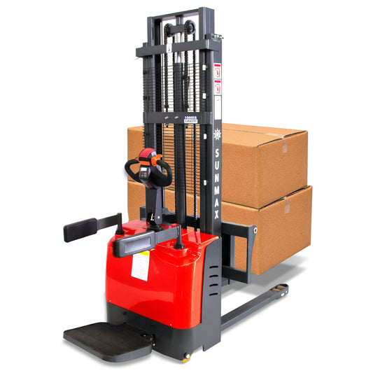 PS3300FE-3M Electric Pallet Stacker, 3300 lbs Capacity, 9.8 ft Lifting Height, Electromagnetic Brake