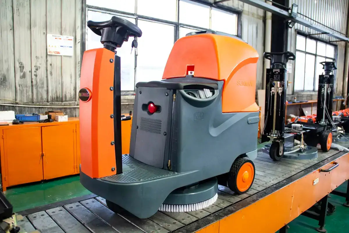industrial ride on floor scrubber