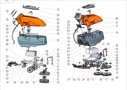 Brush Motor of RT120 Self-propelled Floor Scrubber Machine