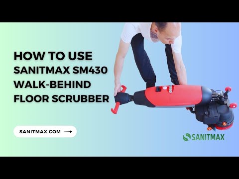SM430 17" Walk-behind Automatic Floor Scrubber Machine, 360 Degree Rotating Head, 10000 sqft/h, Cordless Rechargeable Lithium Battery