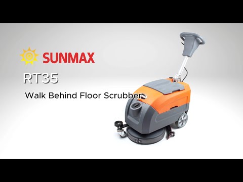 RT35 17" Walk Behind Floor Scrubber Machine, 19000 sqft/h, with Anti-Collision Wheel