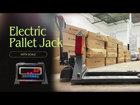 PT4400W Electric Pallet Jack with Built-in Scale, 4400 lbs Capacity, 45" x 27" Fork Size, Electric Brake