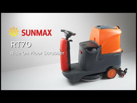 RT70 Ride On Floor Scrubber Machine, 22" Brush Cleaning Path, 48000 Sqft/h Efficiency