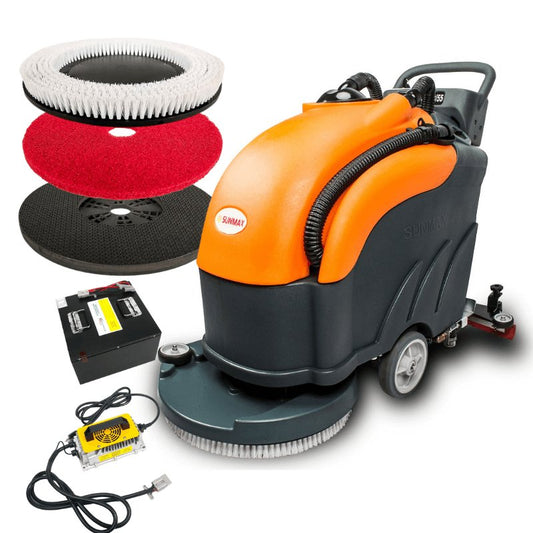 RT50+ 22" Battery Powered Automatic Floor Scrubber, Lithium Battery Power, 13.2 Water Tank, 30000 Sqft/H - SUNMAXSUNMAXCleaning Machine